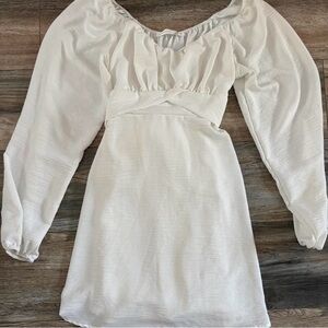 white dress with bow